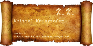 Knittel Krisztofer névjegykártya